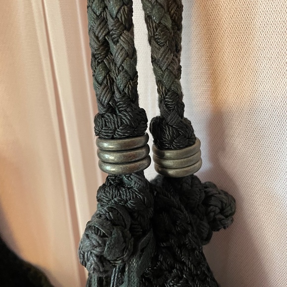 Black crochet sack bag - Picture 2 of 8